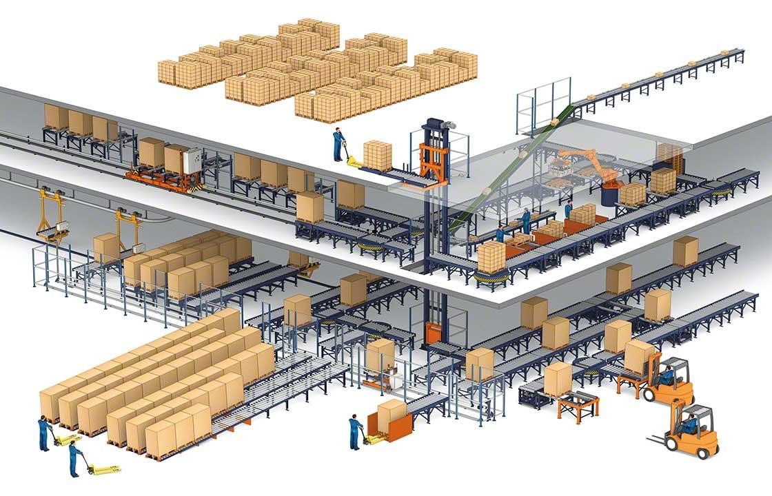 Entrepôt qui utilise des transstockeurs, acteurs de la robotisation logistique Entrepôt qui utilise des transstockeurs, acteurs de la robotisation logistique