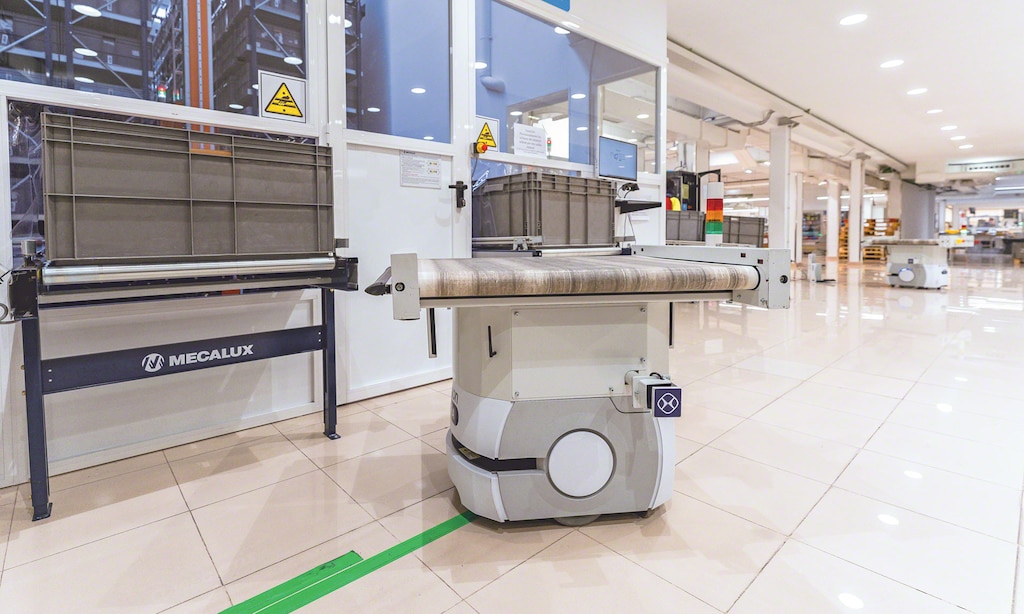 Les robots AIV sont connectés au WMS pour déplacer la marchandise vers la destination souhaitée