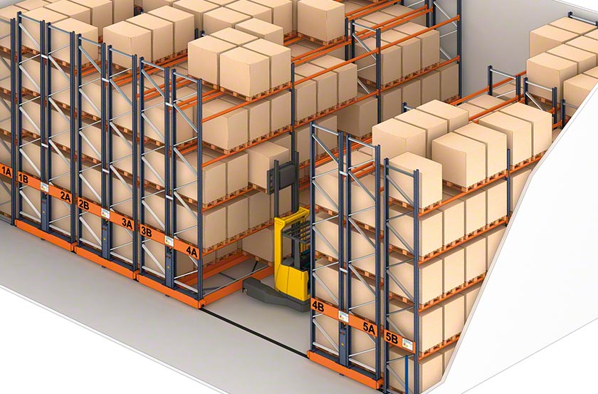 Rack mobile, palettier mobile (Movirack) - Mecalux.fr