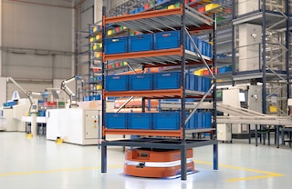 Les AMR peuvent transporter des racks de picking