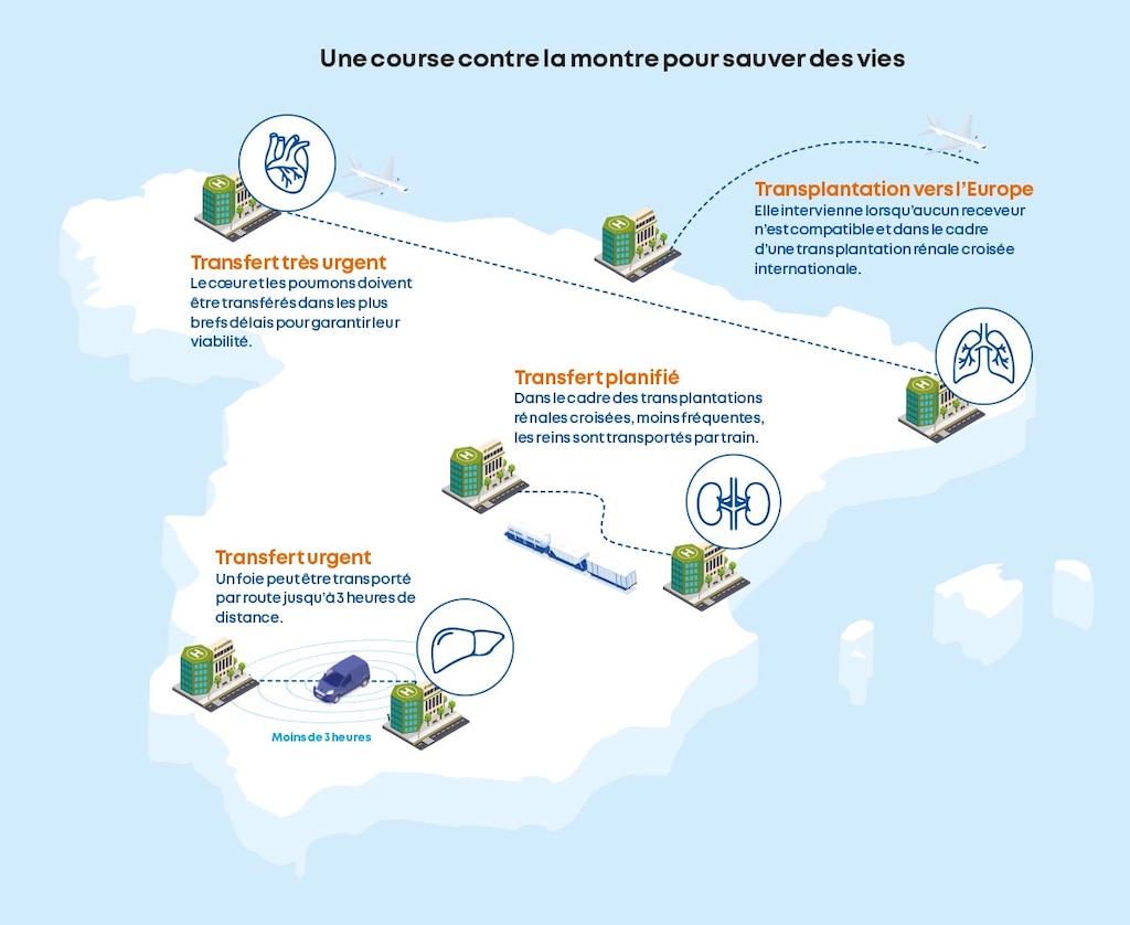 La course logistique contre l’ischémie : le transfert de greffes d’organes en Espagne