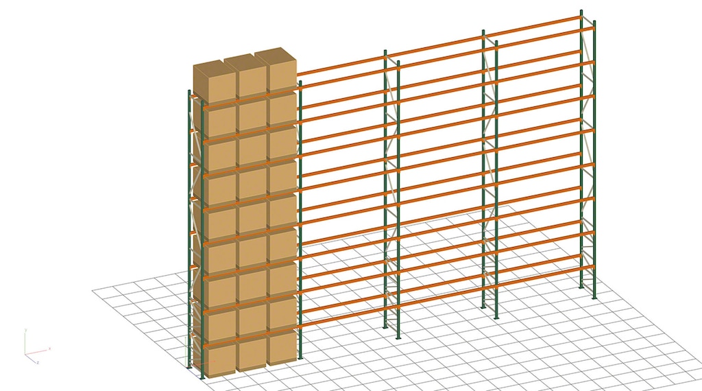 Représentation de la solution appliquée au rayonnage
