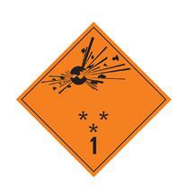 Étiquette matières dangereuses classe 1 : risque d’explosion