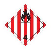 Étiquette matières dangereuses classe 4.1 : matières solides inflammables