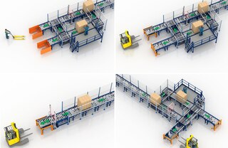 Le circuit de convoyage peut comprendre un poste de picking ergonomique