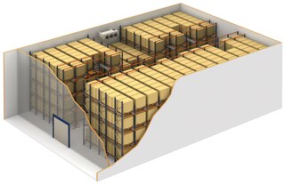 Le système Pallet Shuttle est une solution idéale pour les entrepôts frigorifiques