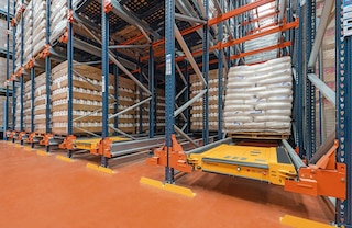 Le système palette-shuttle permet de stocker une référence distincte par canal Le système palette-shuttle permet de stocker une référence distincte par canal