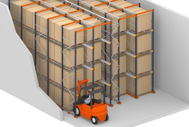 Le rack à accumulation augmente la capacité de l’entrepôt Le rack à accumulation augmente la capacité de l’entrepôt