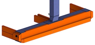 Les protections latérales protègent les chariots d’extrémité des bases mobiles contre les chocs