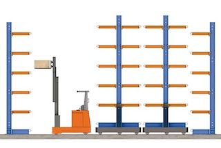 Le rack cantilever mobile augmente la capacité de stockage