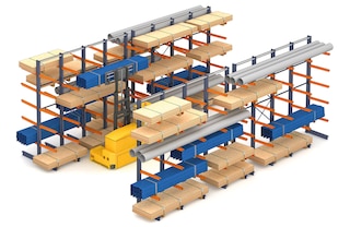 Le rack cantilever de Mecalux est idéal pour les tuyaux, les profilés et les tôles