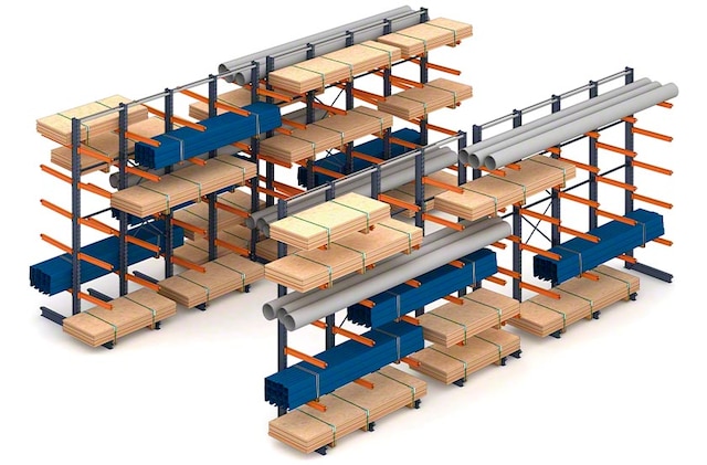 Le système cantilever supporte différents types de marchandises longues