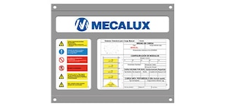 Les plaques signalétiques précisent les caractéristiques techniques du rayonnage