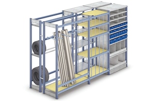 Le rack léger M3 permet de stocker des produits de toutes tailles et de toutes formes