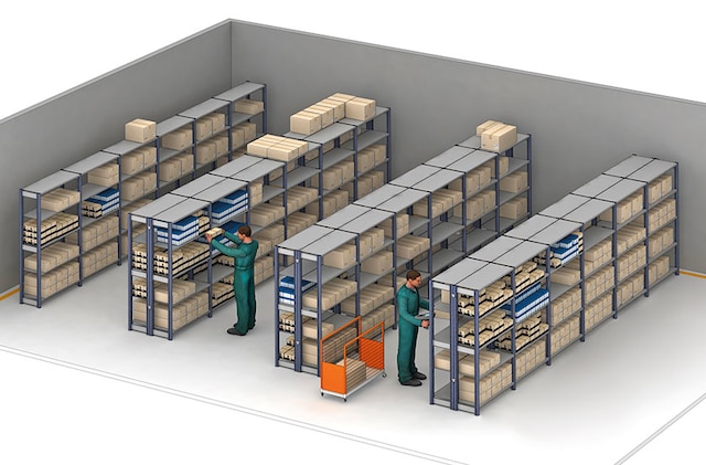 Le rayonnage légers M3 est une de stockage manuel et d’archivage