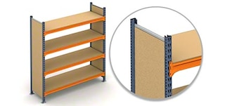 Les panneaux latéraux en bois offrent une meilleure finition au rayonnage