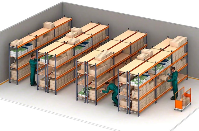 Le rayonnage pour charge lourde est un système de stockage conçu pour les produits de poids moyen et important Le rayonnage pour charge lourde est un système de stockage conçu pour les produits de poids moyen et important