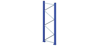 Les échelles d’un rack push-back sont constituées de montants, de traverses et de diagonales