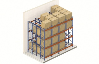 Le rack push-back est un système de stockage compact dont l’accès aux marchandises se fait à partir d’une seule allée
