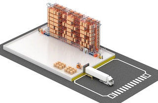 Il est également possible d’installer un transtockeur dans un petit entrepôt Il est également possible d’installer un transtockeur dans un petit entrepôt