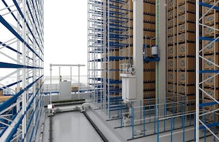 Le pont de transfert sert au changement d’allée de travail du transtockeur Le pont de transfert sert au changement d’allée de travail du transtockeur