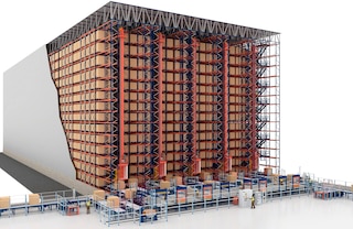 Le transtockeur est une solution idéale pour un entrepôt autoportant automatisé Le transtockeur est une solution idéale pour un entrepôt autoportant automatisé